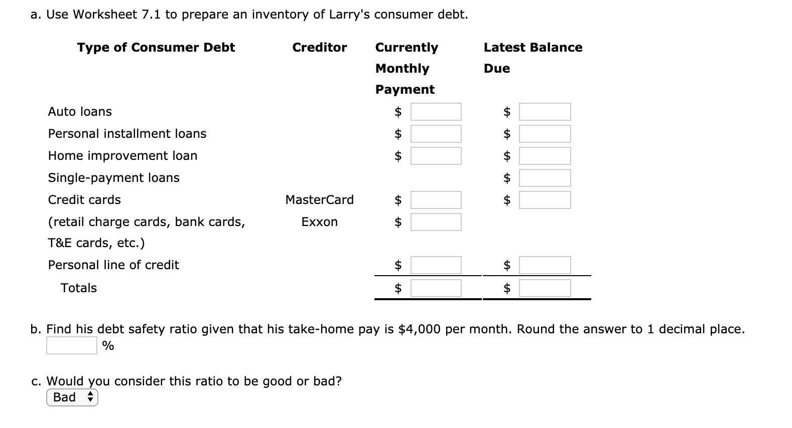 Solved Chapter 7 Financial Planning Exercise 3 Calculating | Chegg.com