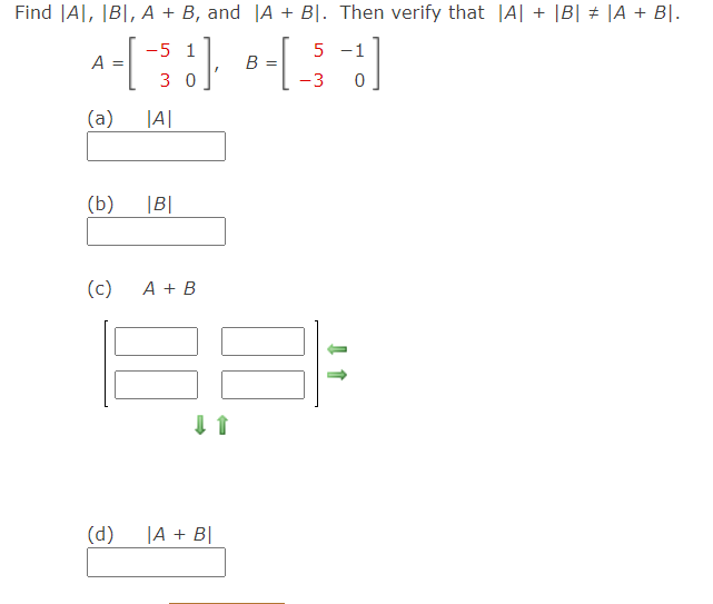 Solved Find |A, B, A + B, And A + Bl. Then Verify That A| + | Chegg.com