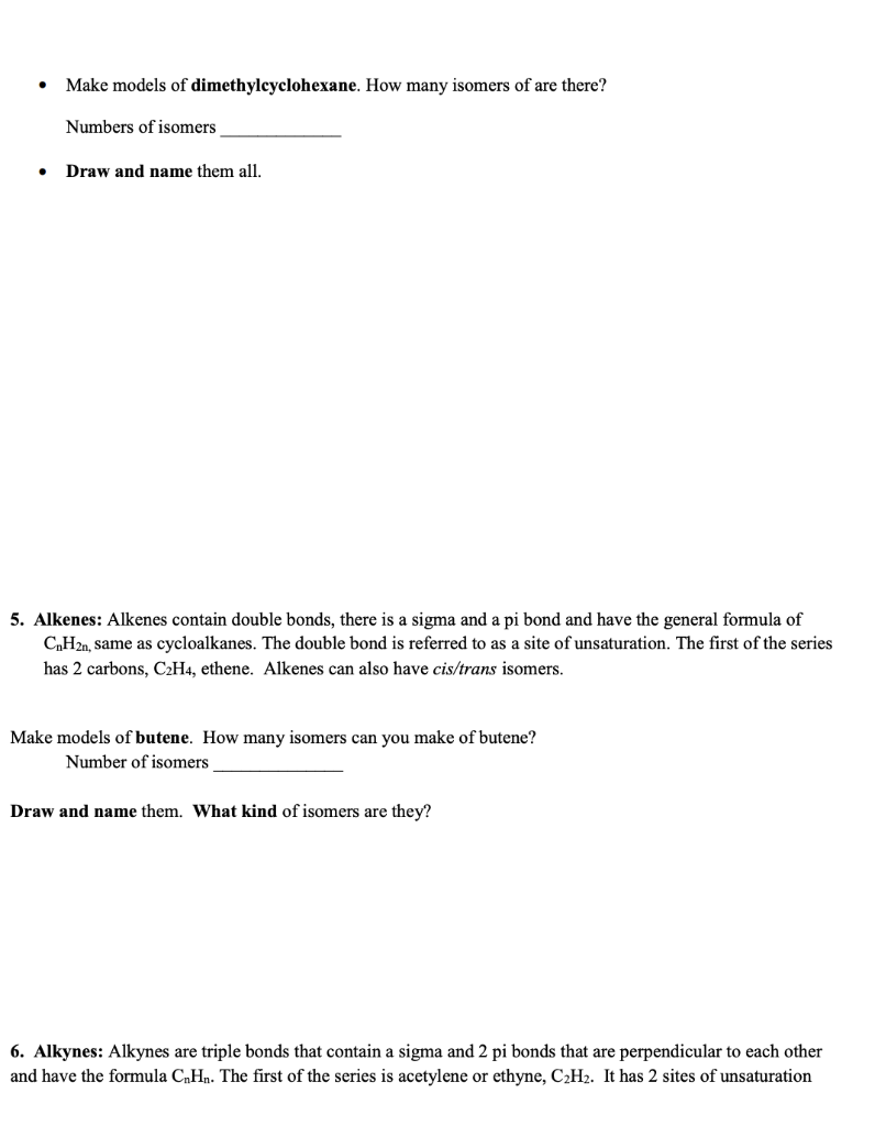 Solved Make models of dimethylcyclohexane. How many isomers