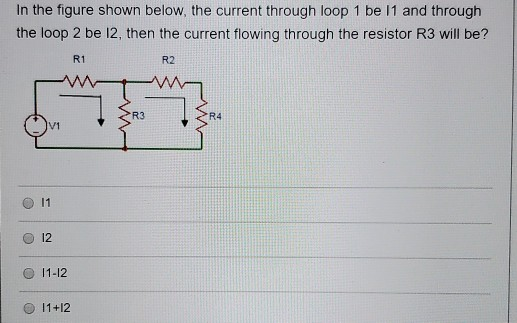 Solved In the figure shown below, the current through loop 1 | Chegg.com