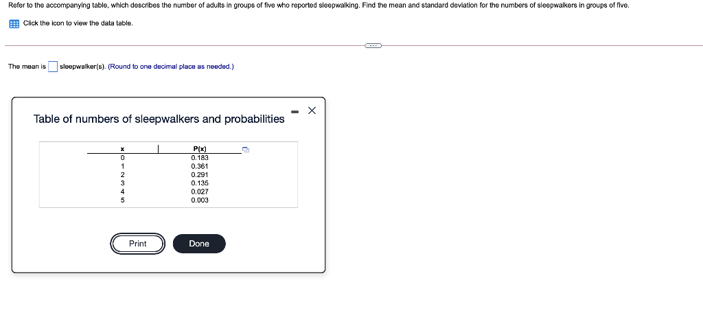 Solved Refer to the accompanying table, which describes the | Chegg.com