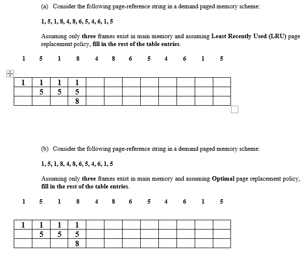Solved (a) Consider the following page-reference string in a | Chegg.com