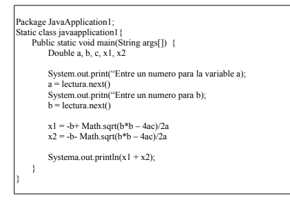 Solved -b + b2 - 4ac ax= = 2a Package JavaApplicationl; | Chegg.com
