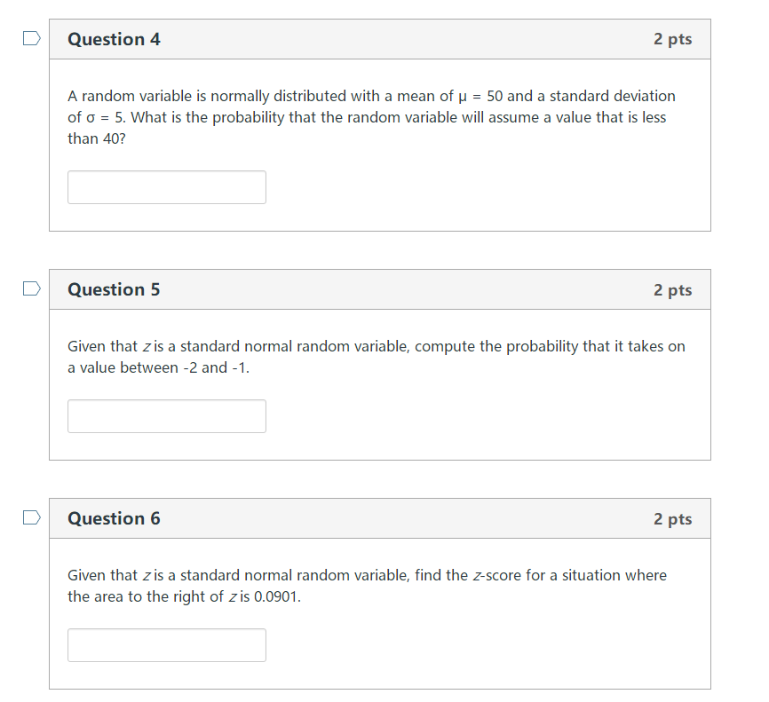 Solved Question 1 2 pts A random variable is normally | Chegg.com