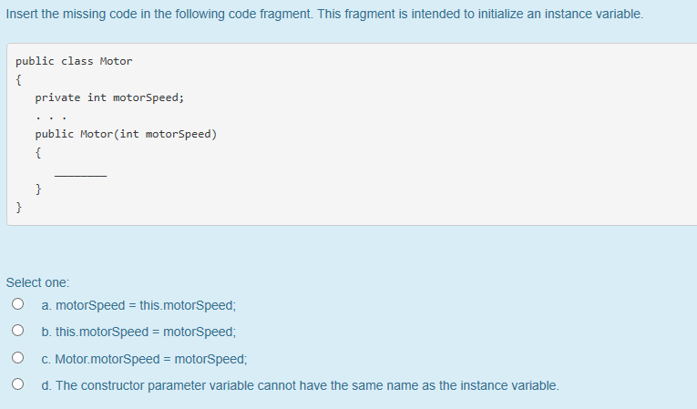 Solved Insert the missing code in the following code | Chegg.com