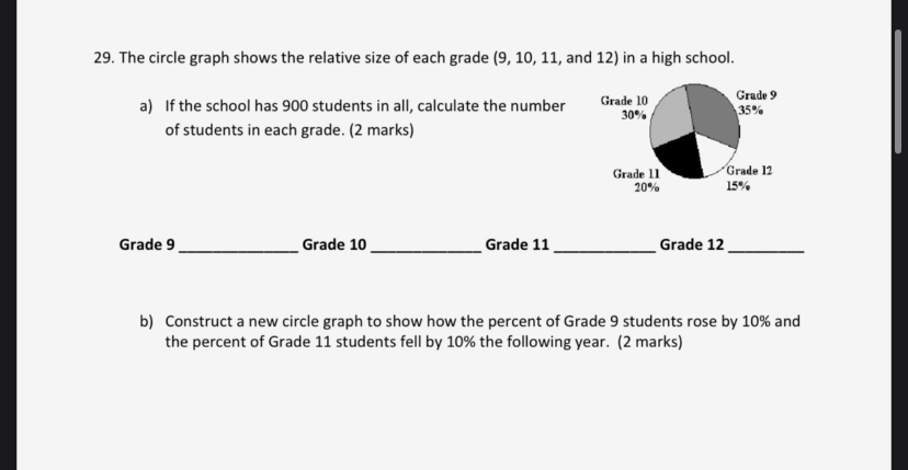 Solved 29. The circle graph shows the relative size of each | Chegg.com