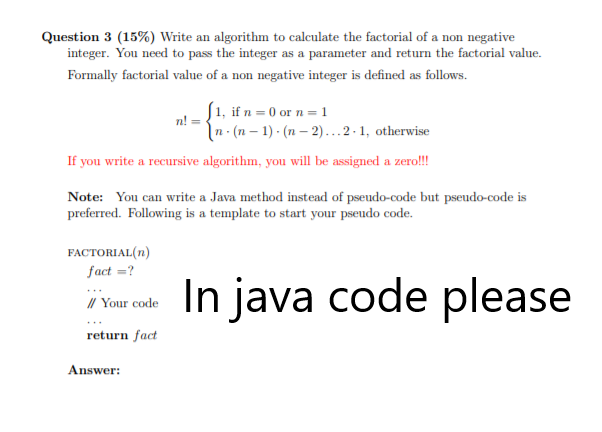 Solved Question 3 15 Write An Algorithm To Calculate T Chegg Com