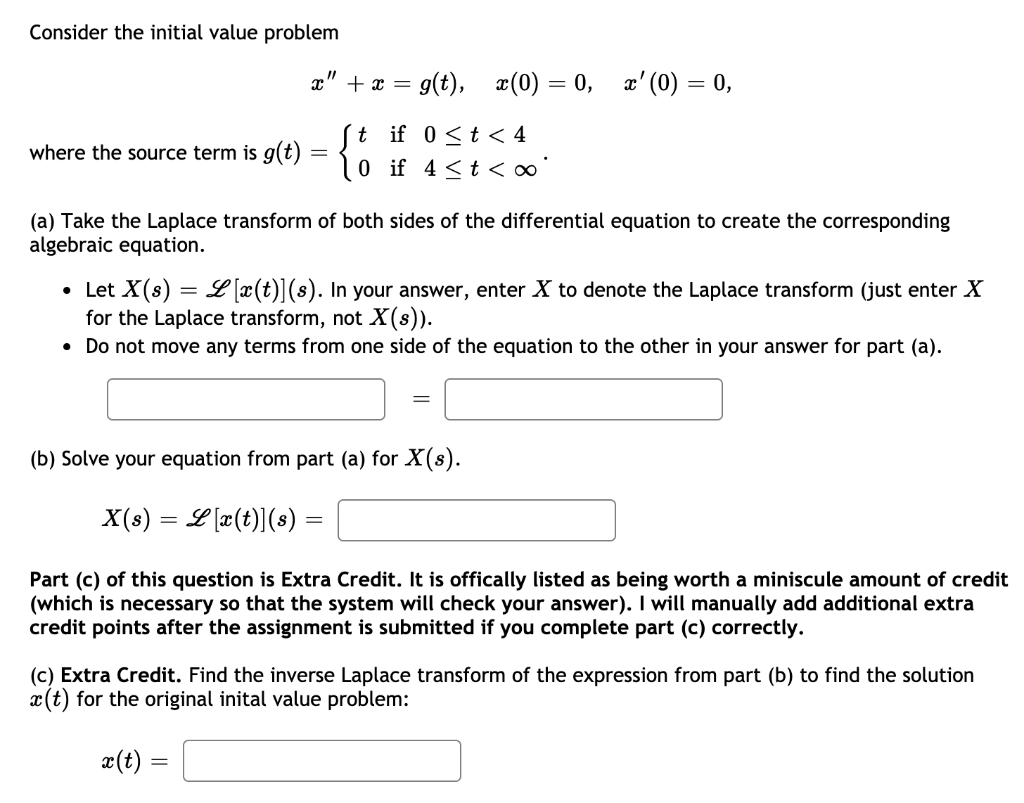 Solved Consider The Initial Value Problem X X G T Chegg Com