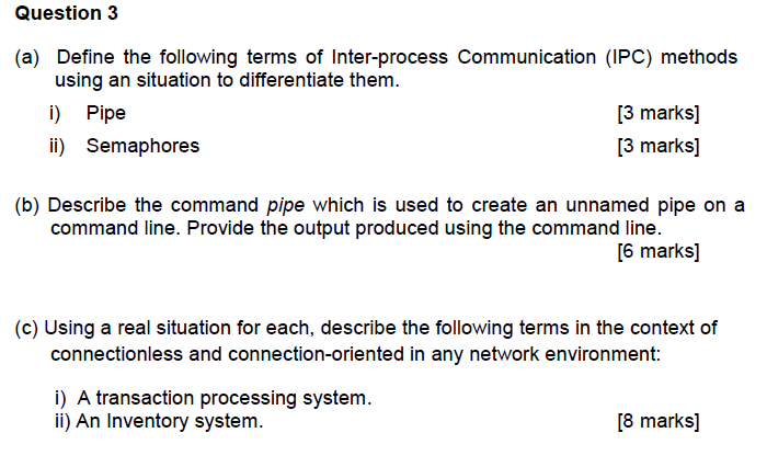 Solved Question 3 (a) Define the following terms of | Chegg.com