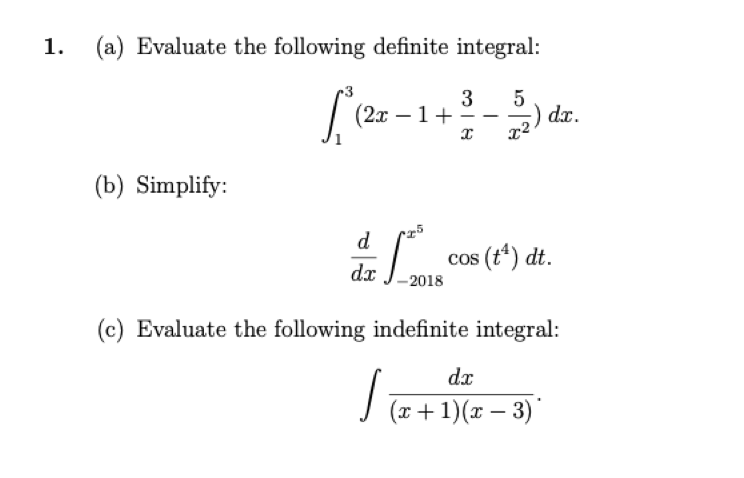 Solved Evaluate the following definite integral: Z 3 1 (2x − | Chegg.com