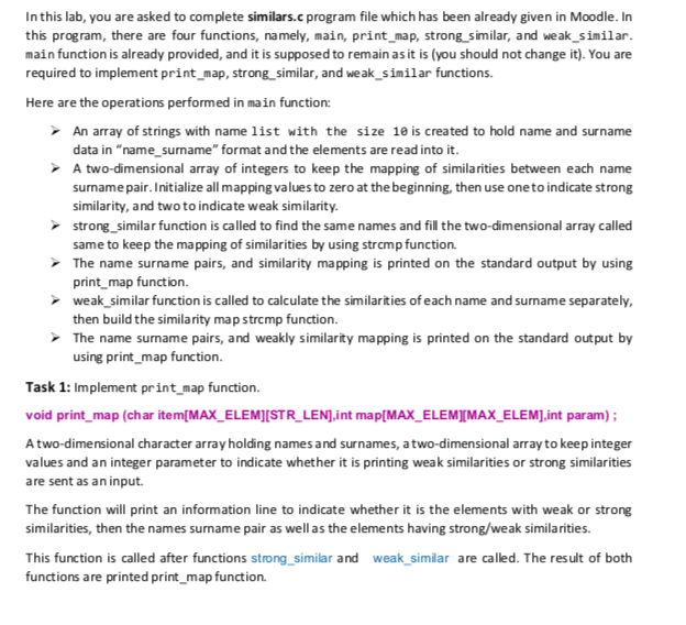 Solved Task 3: Implement weak_similar function. void | Chegg.com