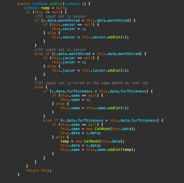 Cat Database Code The database of all cats is represented by a ternary | Chegg.com