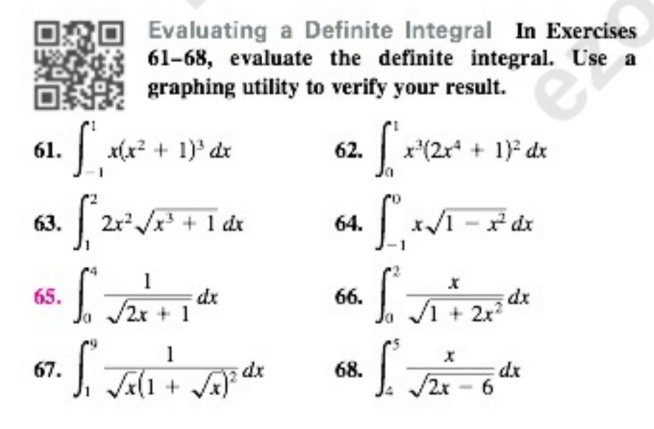 Solved Evaluating a Definite Integral In Exercises 61-68, | Chegg.com