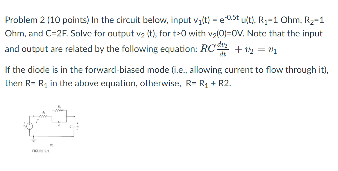 Solved For The Problem Given Above, Solve For The Circuit | Chegg.com