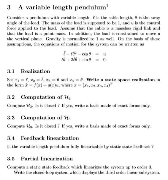 Solved 3 A variable length pendulum! Consider a pendulum | Chegg.com