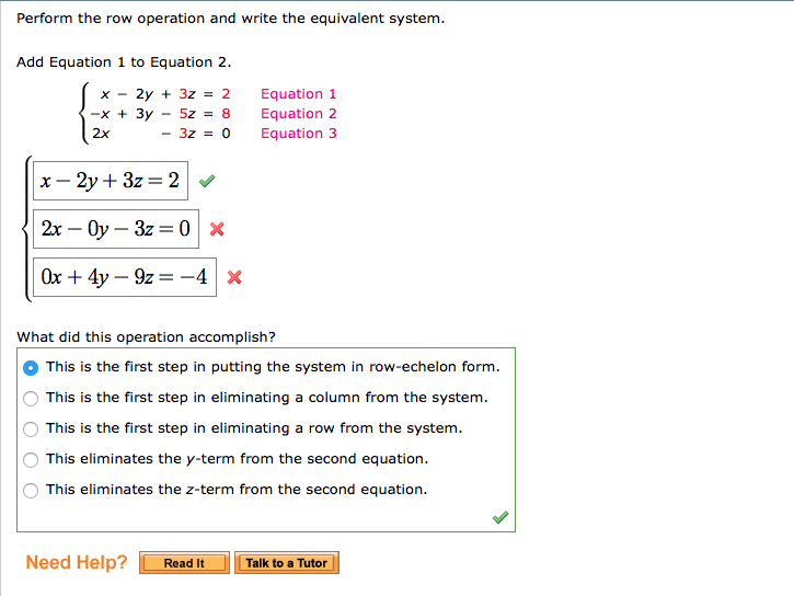 Solved Perform the row operation and write the equivalent Chegg