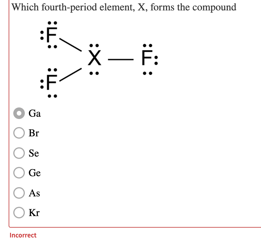 Solved Which fourth-period element, X, forms the compound | Chegg.com