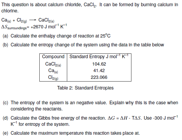 Solved This question is about calcium chloride, CaCl2. It | Chegg.com