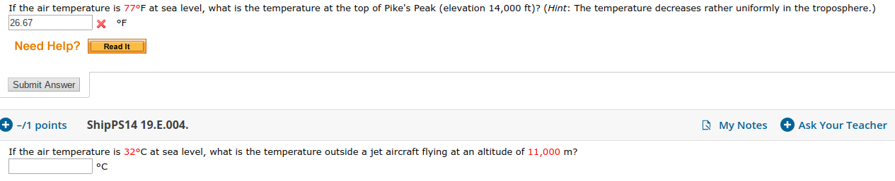 Solved If The Air Temperature Is 77°F At Sea Level, What