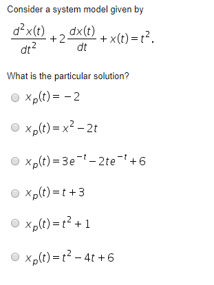 Solved Consider a system model given by dt2 dt What is the | Chegg.com