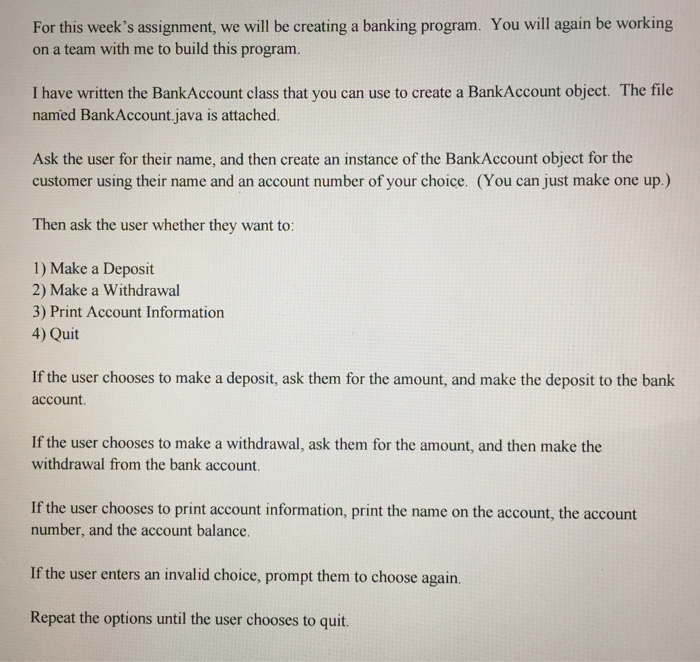 Solved For this week's assignment, we will be creating a | Chegg.com