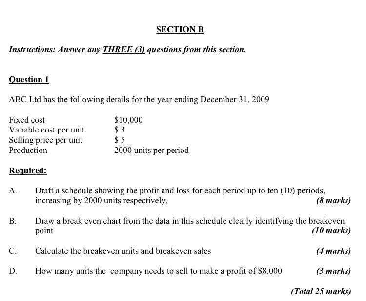 Solved Section B Instructions Answer Any Three 3