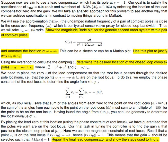 Use the rltool command in Matlab to solve the | Chegg.com