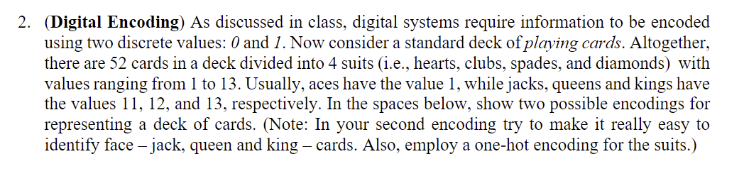 Solved (Digital Encoding) As discussed in class, digital | Chegg.com