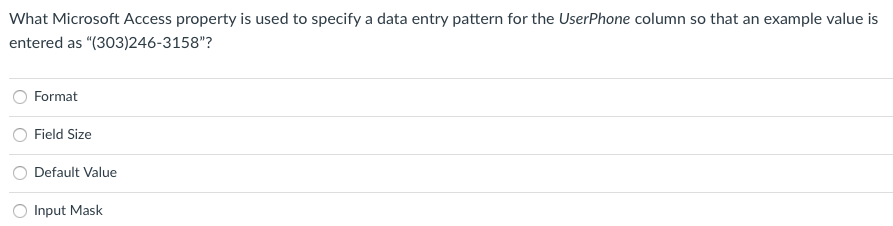 Solved What is the most appropriate Access data type for the | Chegg.com