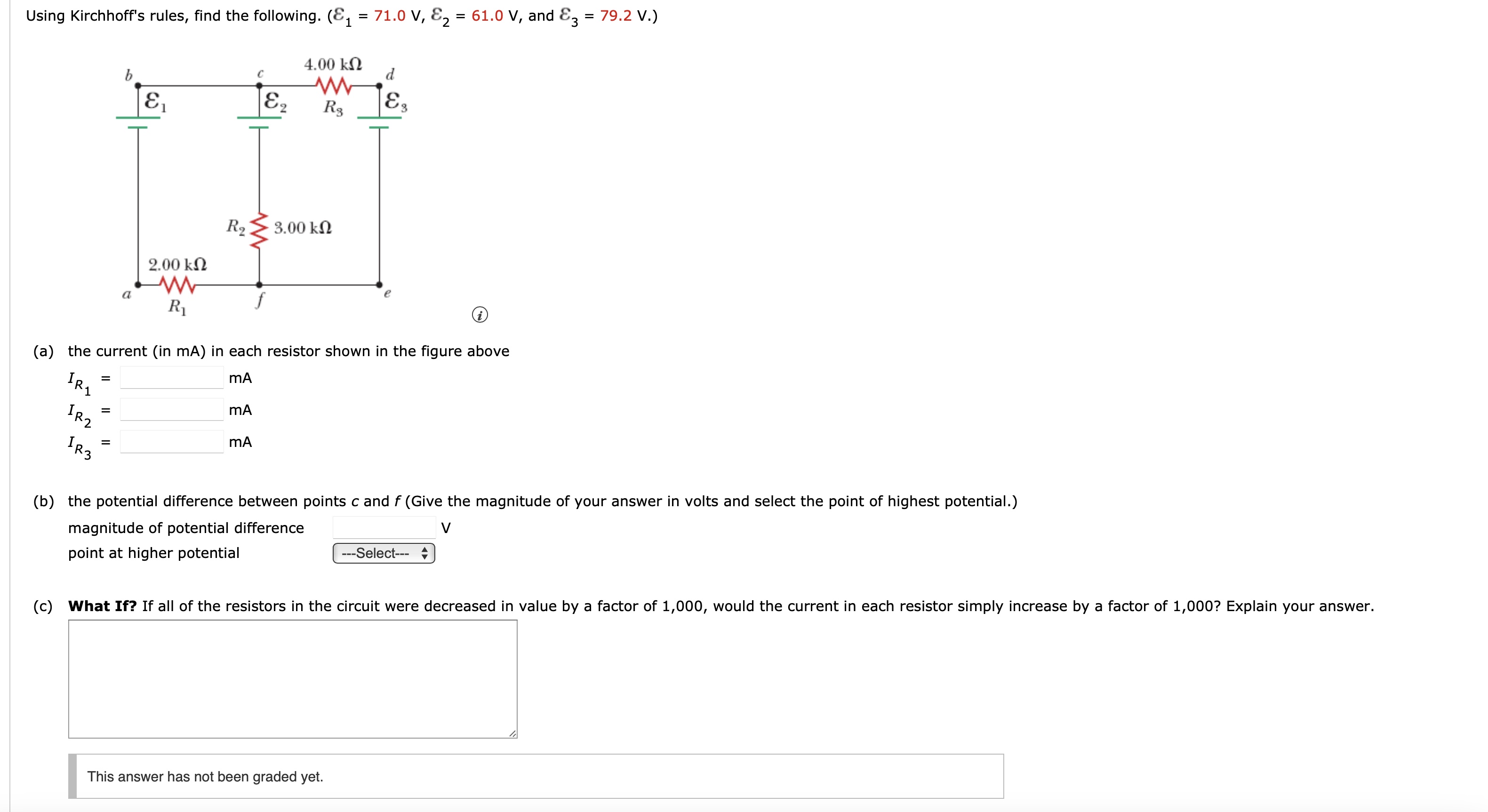 Solved Using Kirchhoff's rules, find the following. (ε1=71.0 | Chegg.com