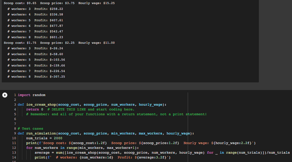 Solved Wolfie has opened an ice cream shop that offers | Chegg.com