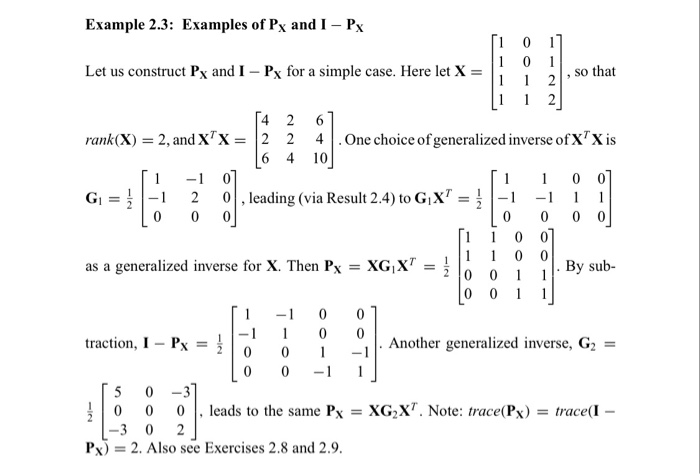 Solved 2.7. In Example 2.3, show that G X is a generalized | Chegg.com