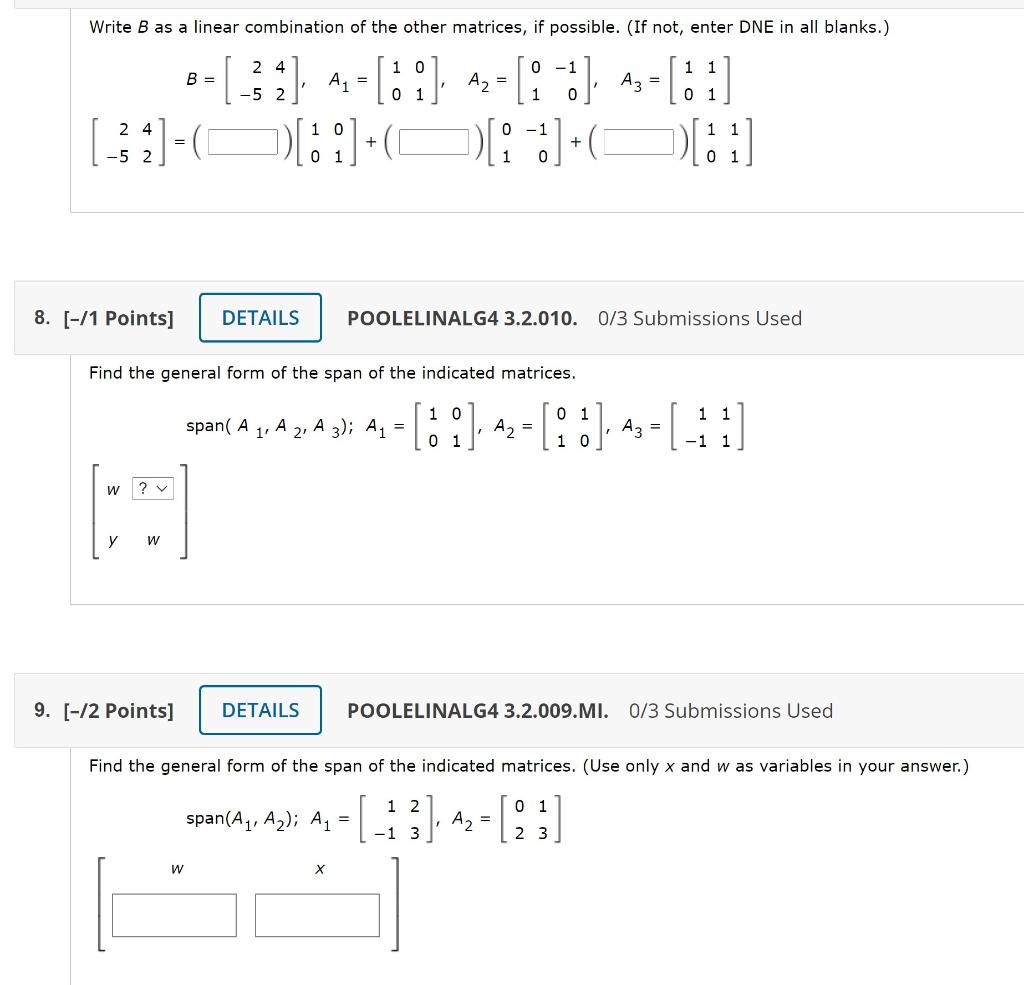 Solved write b as a linear combination of the other chegg