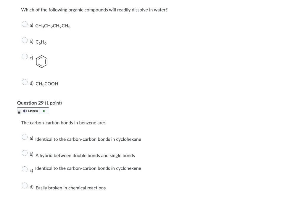 Solved Which Of The Following Organic Compounds Cannot Have 1058