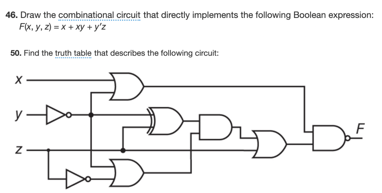 Solved 46 Draw The Combinational Circuit That Directly 3226