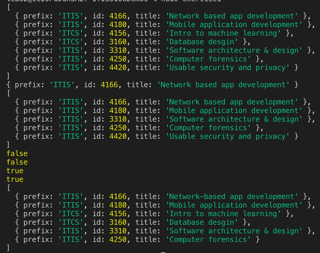 Solved Answer in jsTake a look at courses.js file. An array | Chegg.com