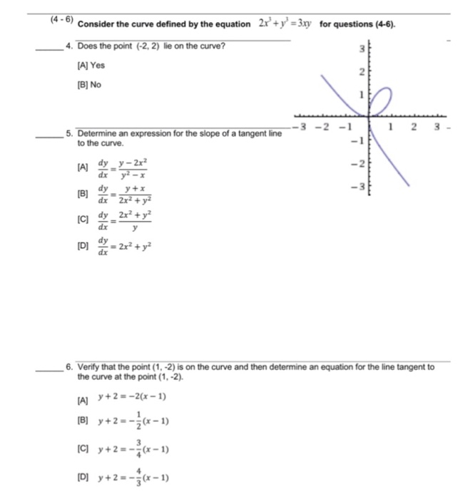 Solved 4 6 Consider The Curve Defined By The Equation Chegg Com