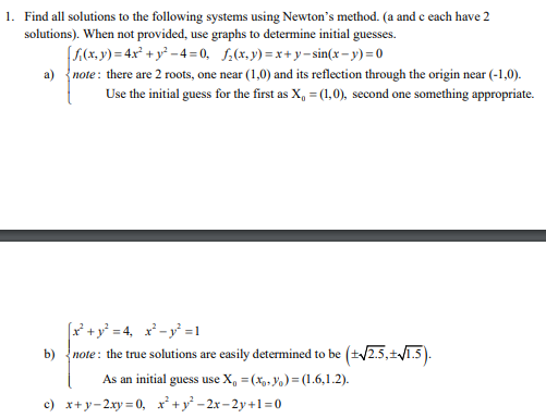 Solved Using A MatLab Code, Solve The Following:I At Least | Chegg.com