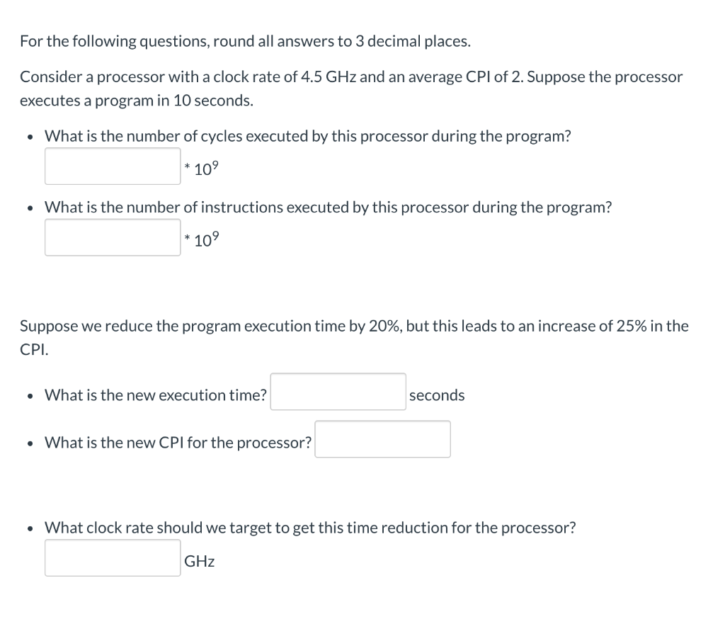 Solved For the following questions, round all answers to 3 | Chegg.com