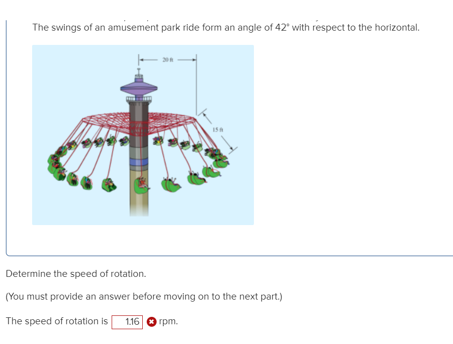 Solved The swings of an amusement park ride form an angle of