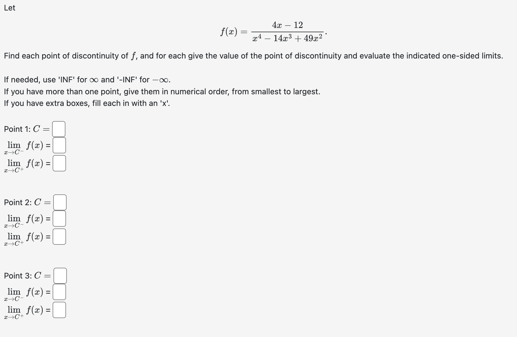 select the factors of x2 − 14x   49. (1 point)