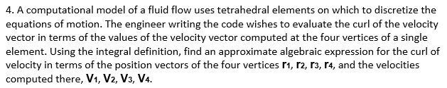 4. A computational model of a fluid flow uses | Chegg.com