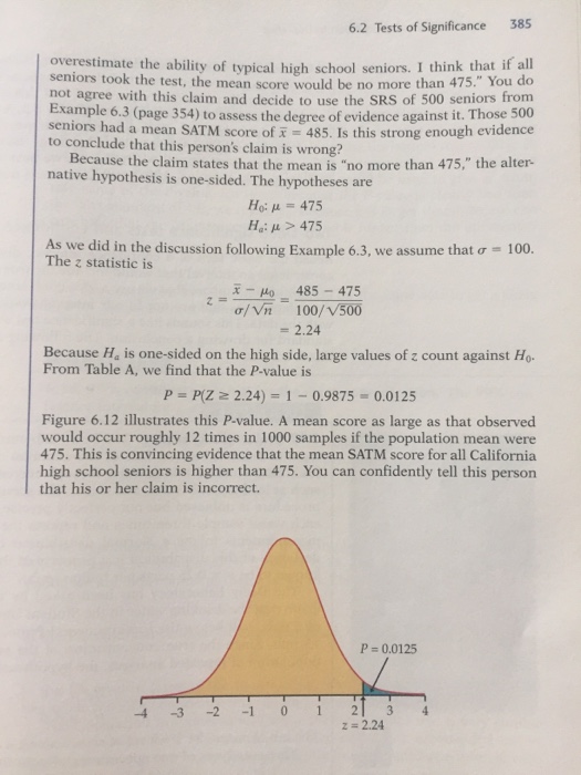 Solved 6.119 Power of the mean SATM score test. Example 6.16 | Chegg.com