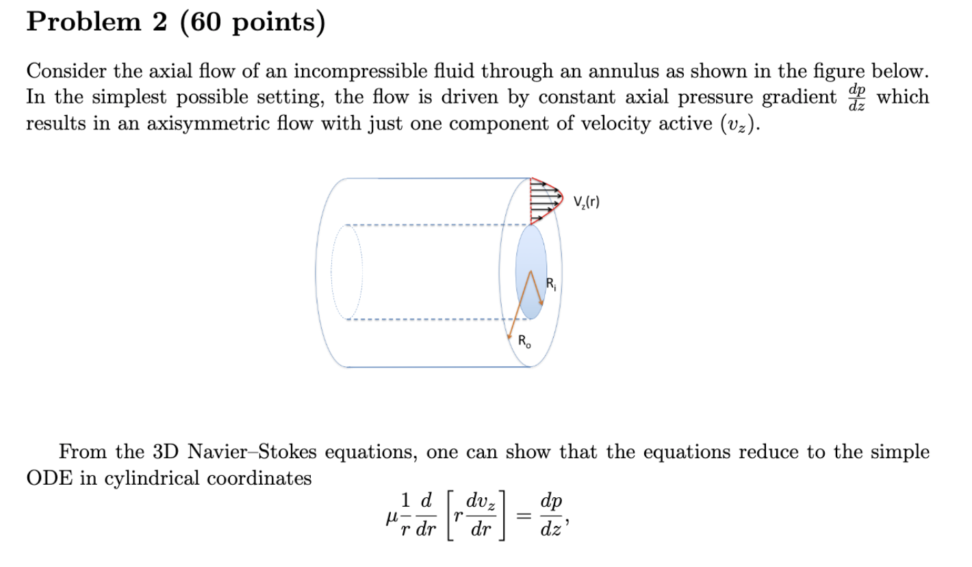 Problem 2 (60 Points) Consider The Axial Flow Of An | Chegg.com