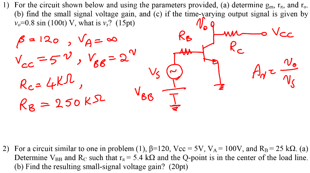 Solved 1) For The Circuit Shown Below And Using The | Chegg.com