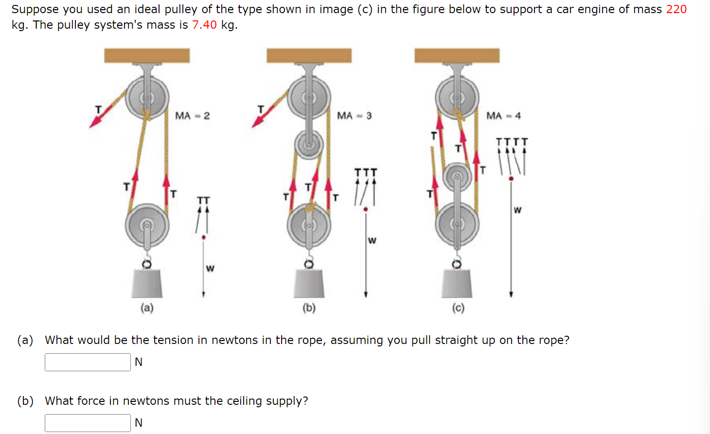 Solved Suppose you used an ideal pulley of the type shown in | Chegg.com