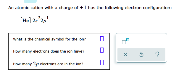 Solved An atomic cation with a charge of +1 has the | Chegg.com