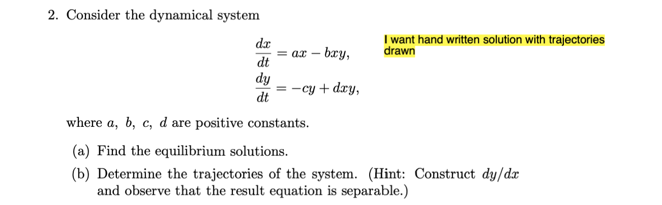 Solved 2. Consider The Dynamical System | Chegg.com