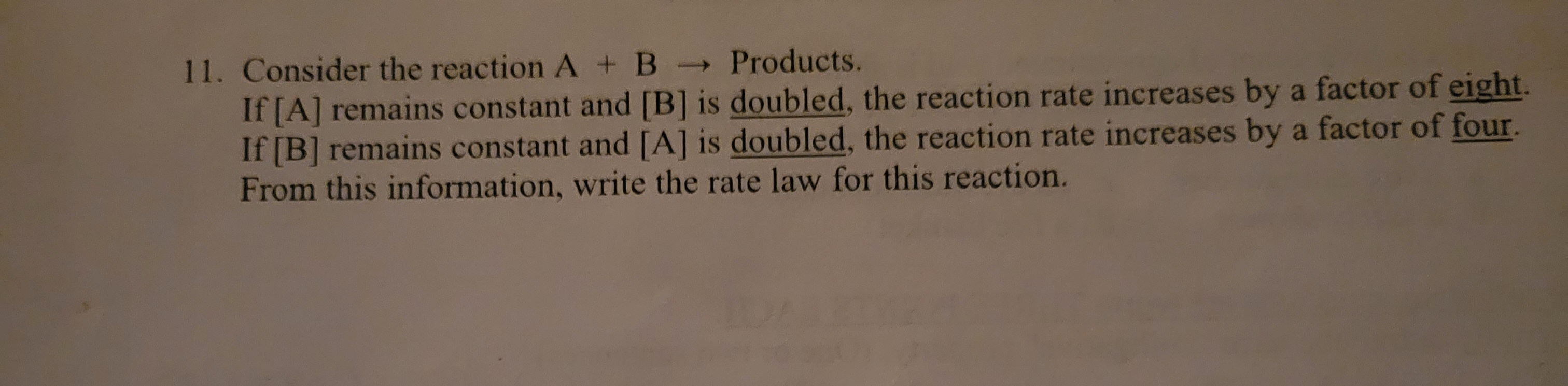 Solved 1. Consider The Reaction A+B→ Products. If [A] | Chegg.com