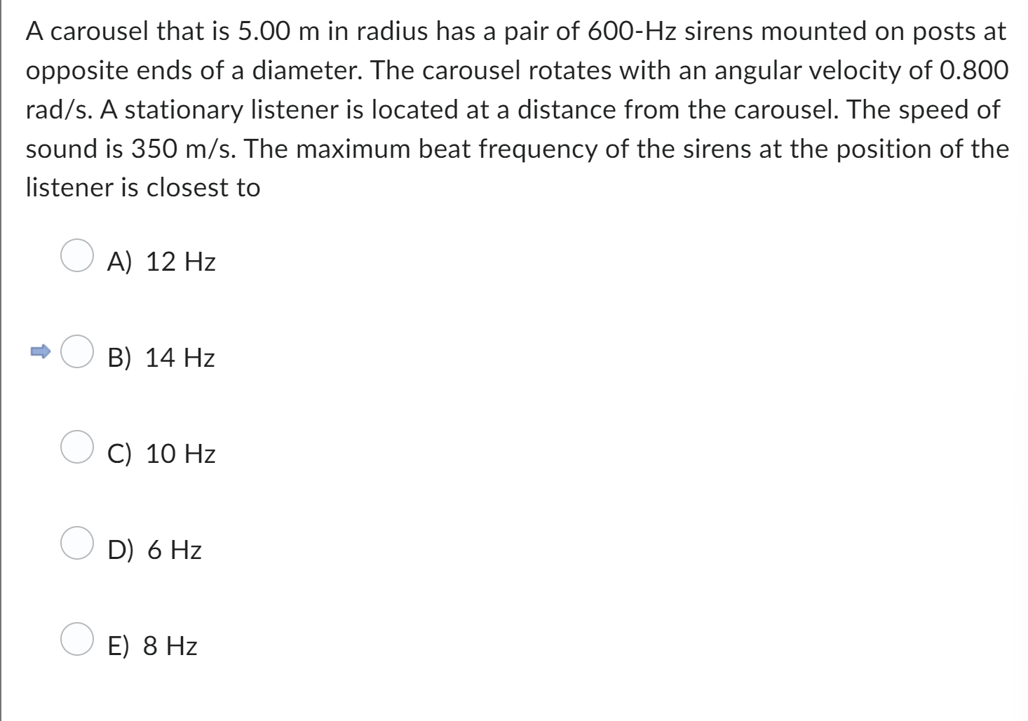 Solved A carousel that is 5.00 m in radius has a pair of